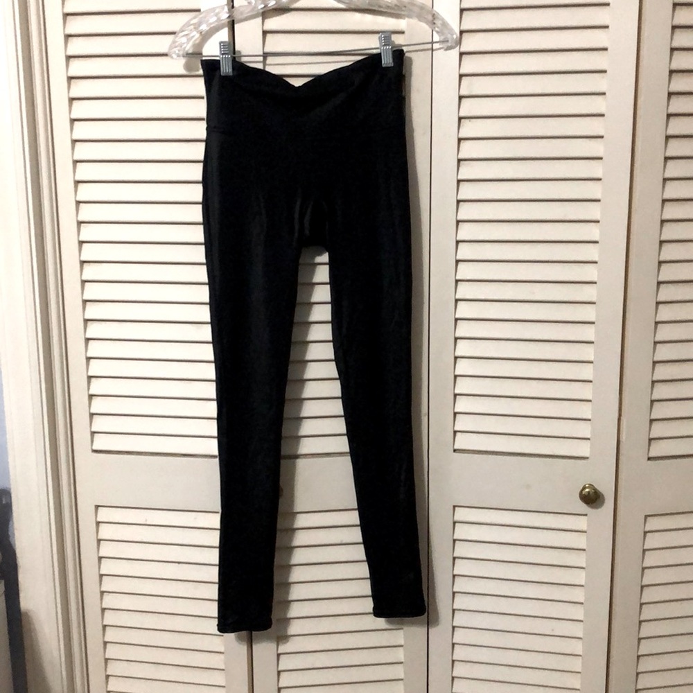 Spanx shiny black leggings